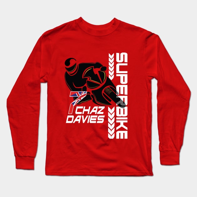 Chaz Davies 7 Superbike Rider Long Sleeve T-Shirt by CGD